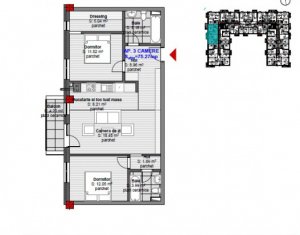 Appartement 3 chambres à vendre dans Floresti
