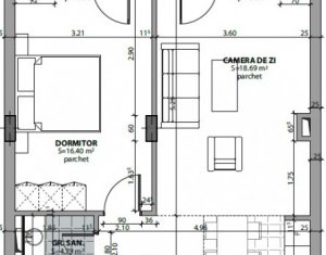 Appartement 2 chambres à vendre dans Cluj-napoca, zone Dambul Rotund