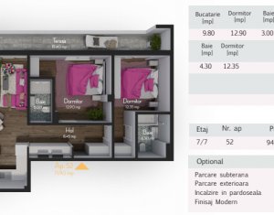 Appartement 2 chambres à vendre dans Cluj-napoca, zone Zorilor