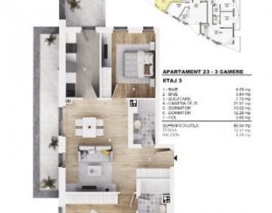 , 66.45m2 on Cluj-napoca, Zóna Gheorgheni