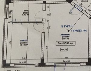 Üzlethelyiség kiadó, 38m2 on Floresti
