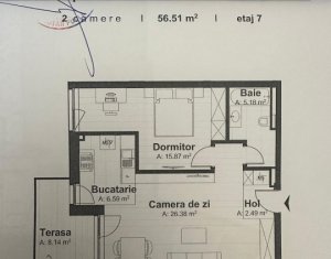 , 56.51m2 on Cluj-napoca, Zóna Marasti