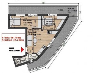 , 46.79m2 dans Cluj-napoca, zone Iris