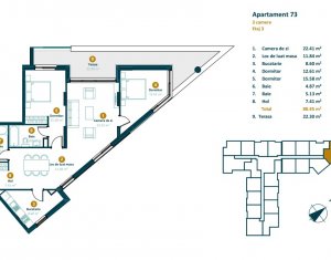Appartement 3 chambres à vendre dans Cluj-napoca, zone Marasti