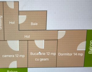 Appartement 2 chambres à vendre dans Floresti
